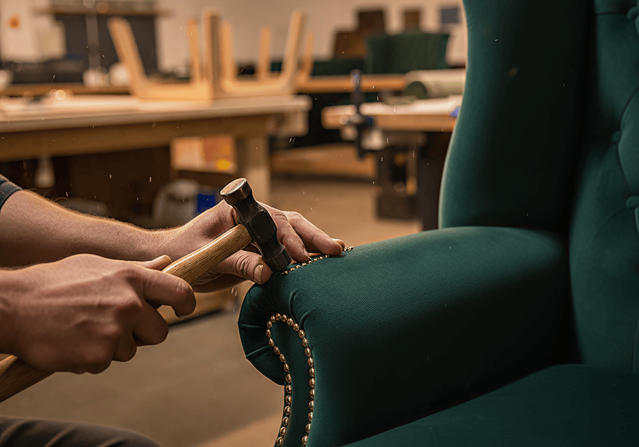 Furniture upholstery workshop fabric